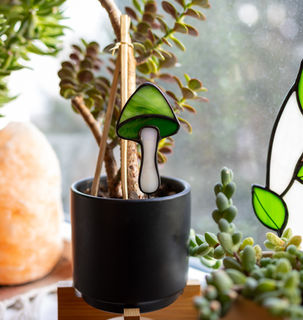 green glass mushroom