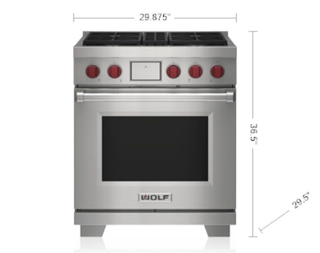 Wolf 30” Dual Fuel Range Oven LP Propane or Natural Gas The Appliance Hub
