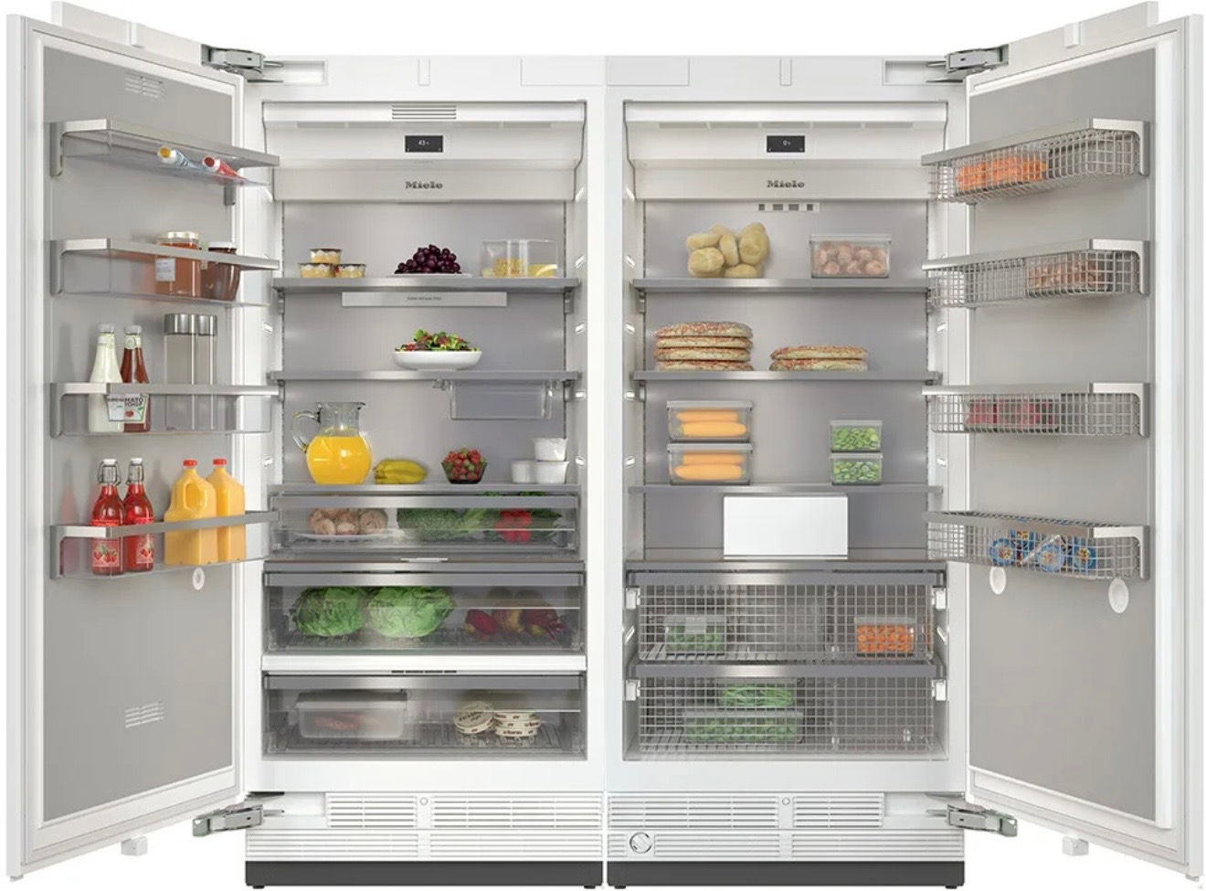 Miele 60” Built-in Fridge/Freezer Columns w/ SS Panels