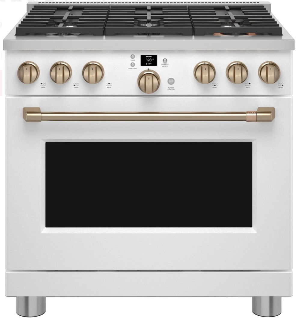 Café 36” All Gas Range – Matte White - 6 Burners