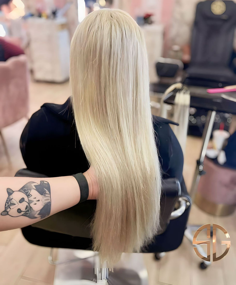 DECOLORACION GLOBAL TONO RUBIO+100 GR DE EXTENSIONES 24"