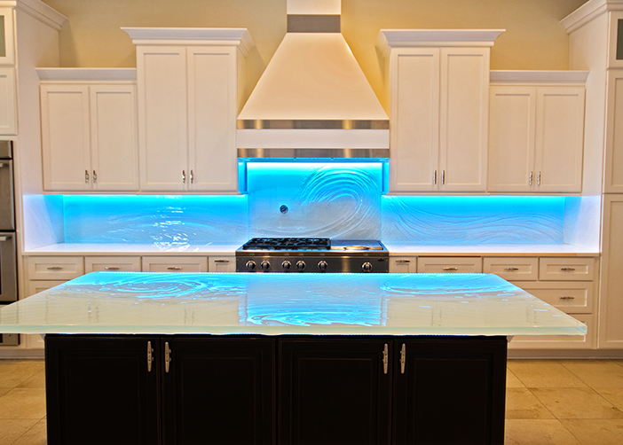 glass backsplash