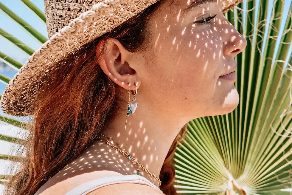 Thumbnail: Keshi Pearl Mini Hoop Earrings
