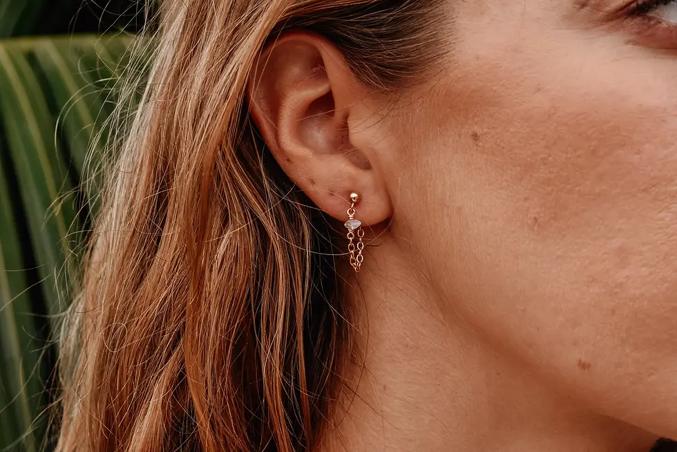 Thumbnail: Gemstone Chain Earrings