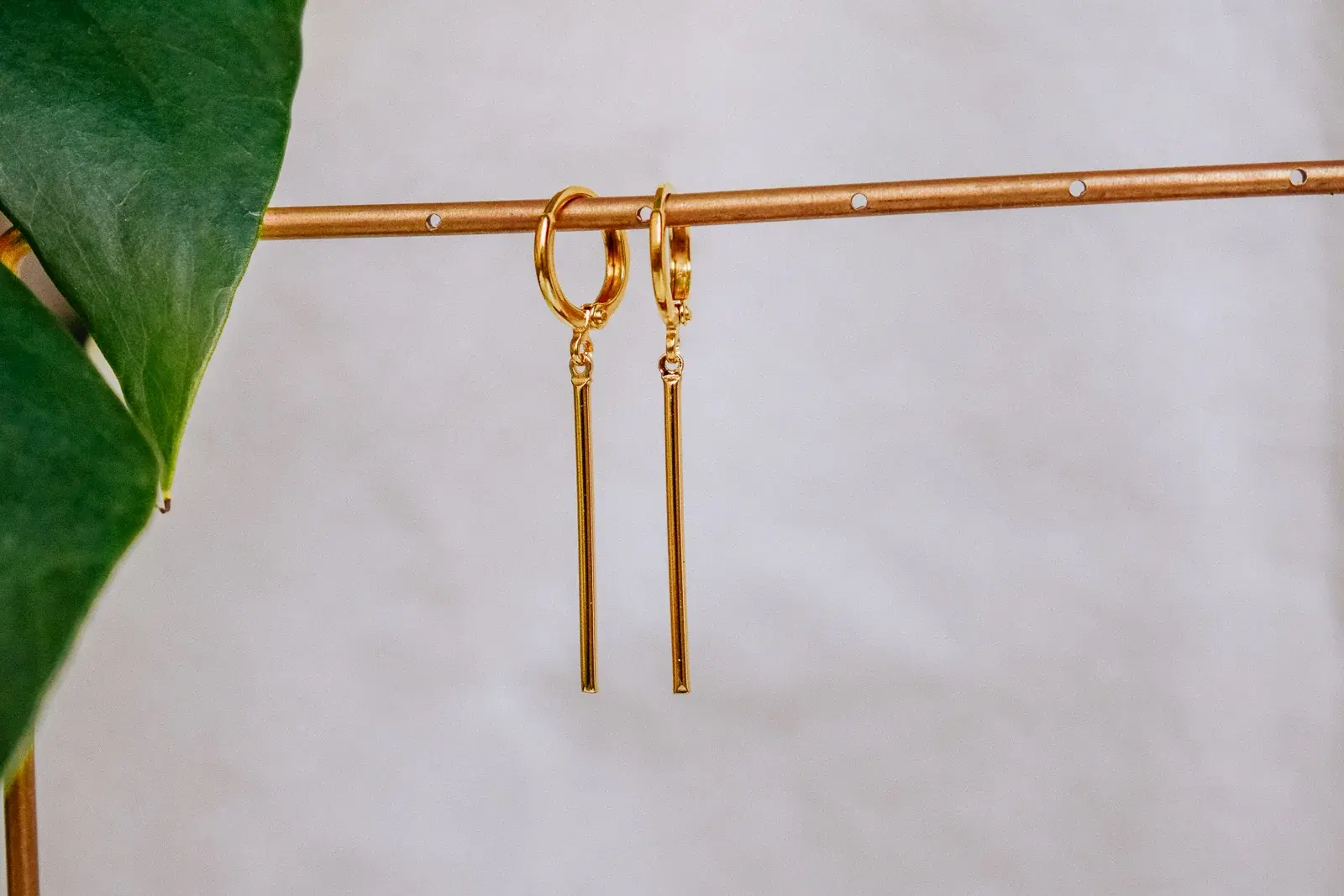 Gold Bar Mini Hoop Earrings