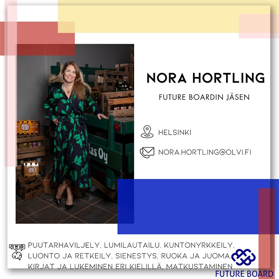 Future Board jäsenesittely – Nora Hortling