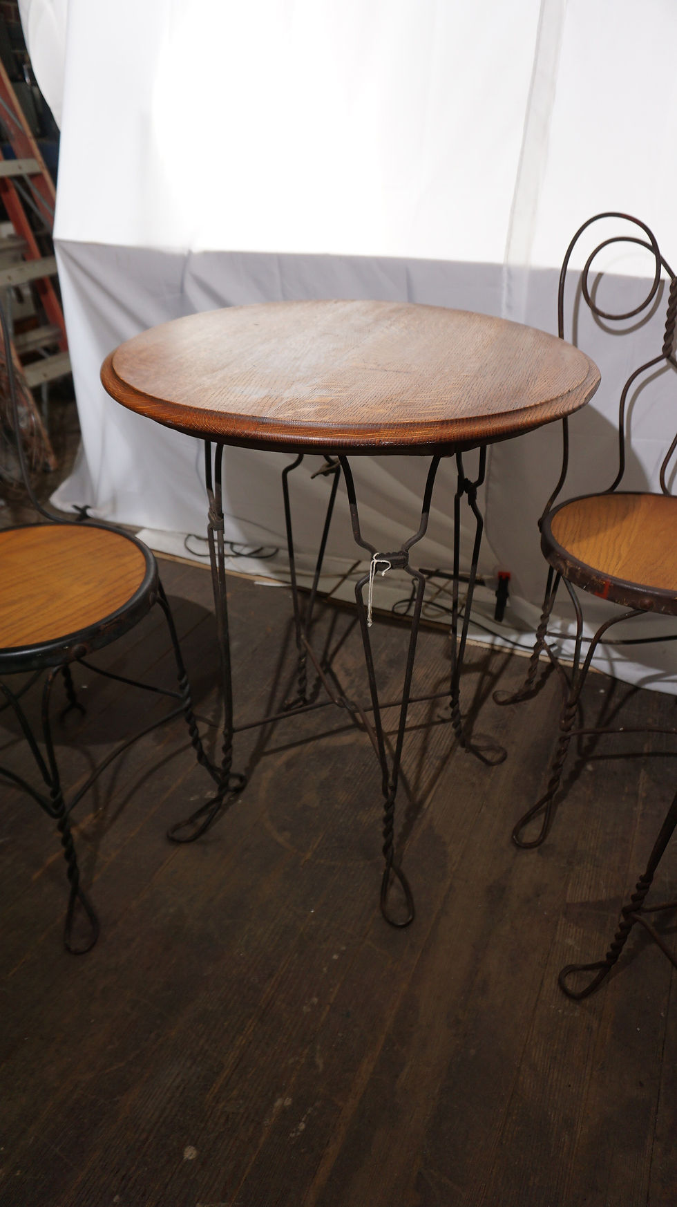 Thumbnail: 1900s Oak Ice Cream Table With 4 Chairs