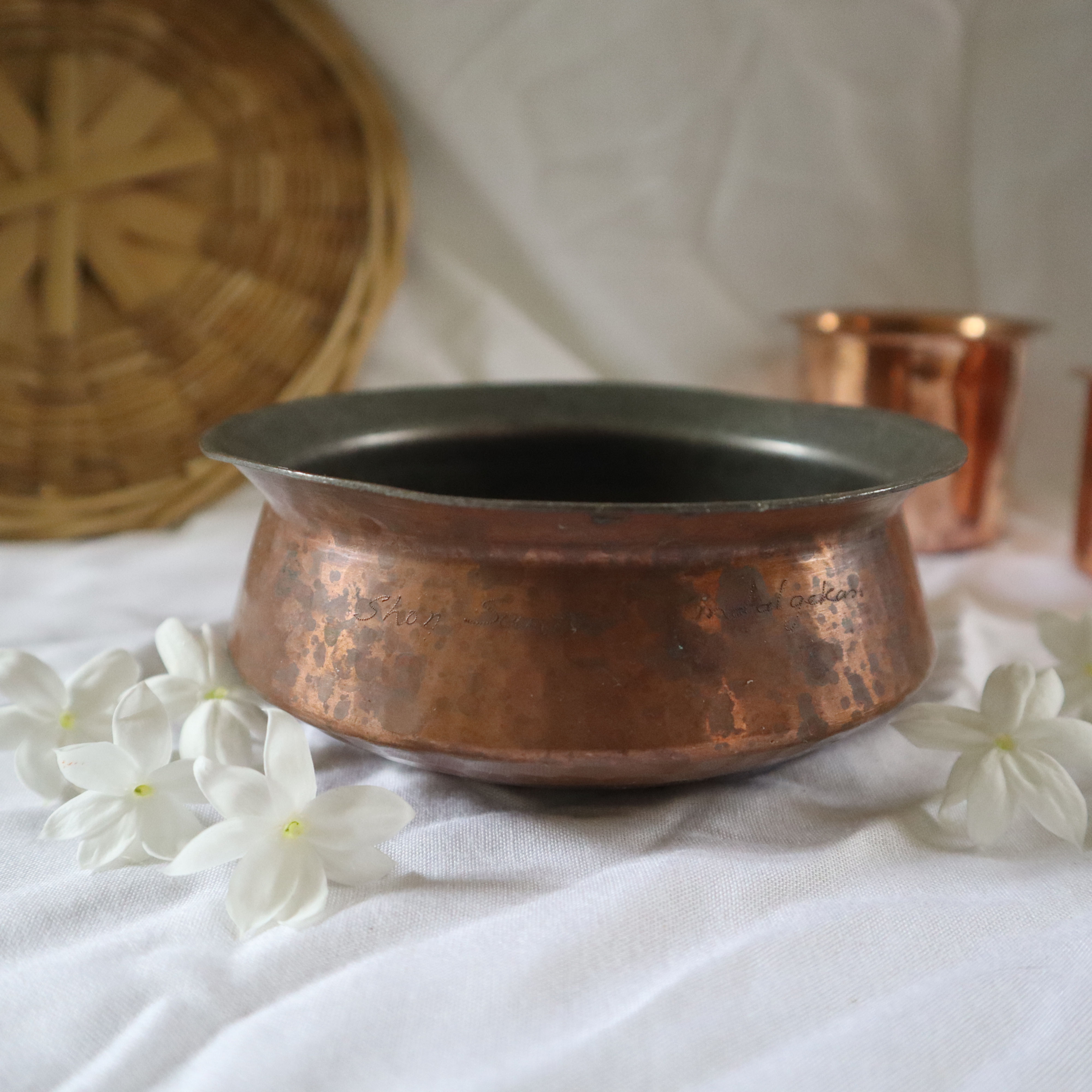 Vintage Copper Round Vessel - Small (b)