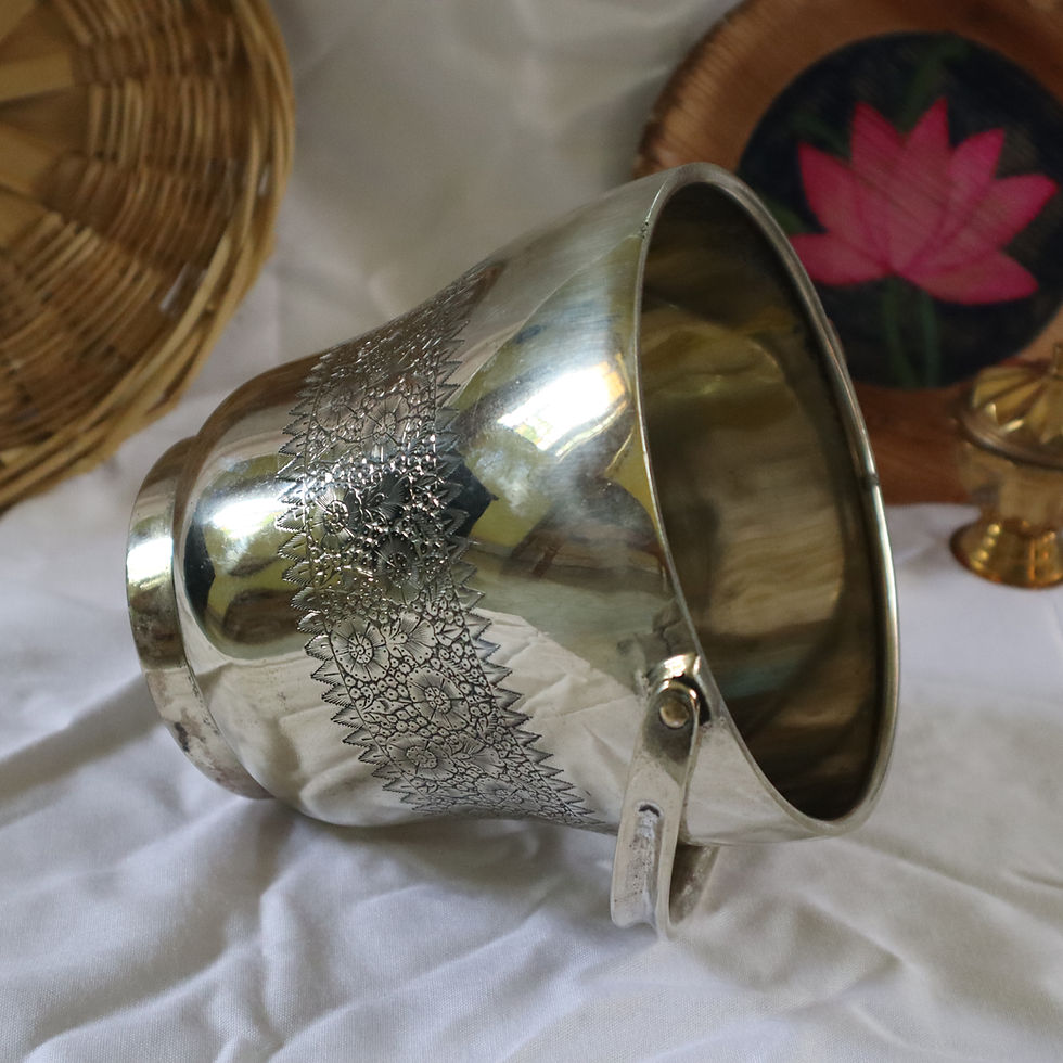 Thumbnail: Vintage Decorative Brass Bucket - Heavy