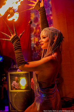 Fire Performer with Fire Fingers