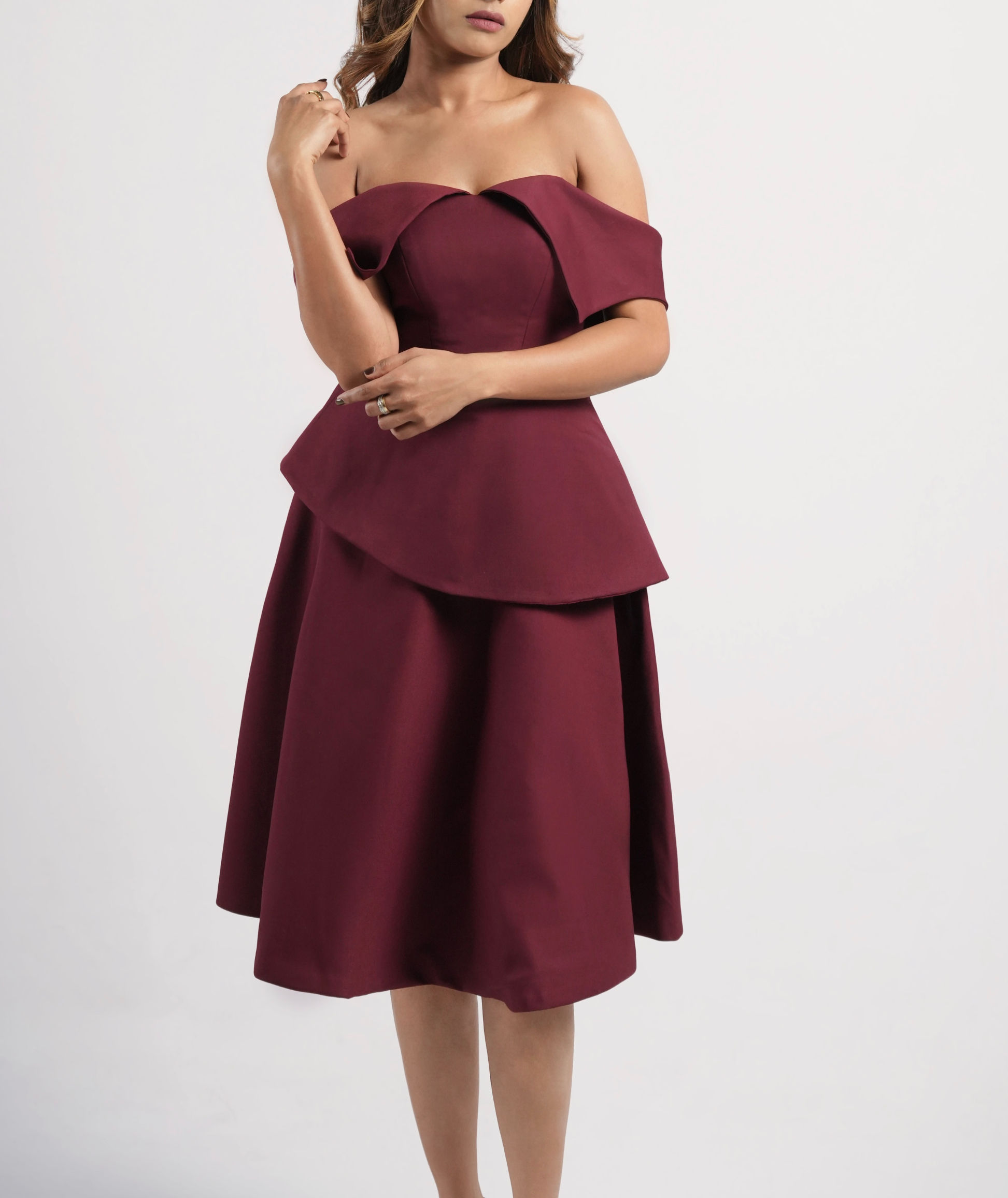 Crimson Chic Off-Shoulder Top