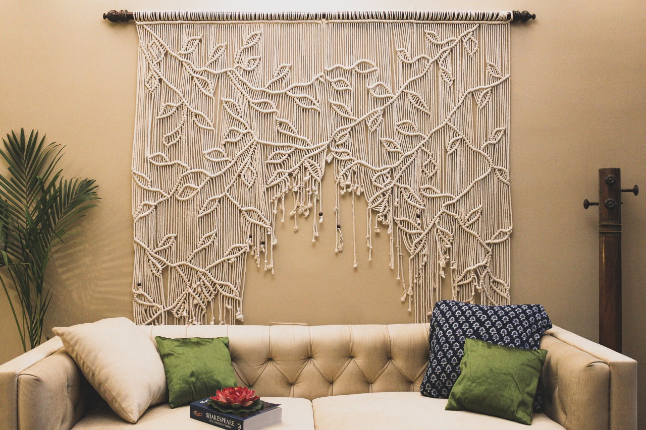 Vana Leaf Foliage Handmade Macrame Wall Hanging Product View