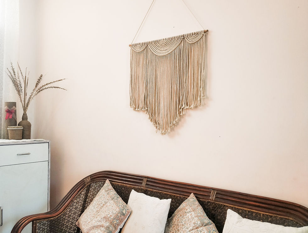 Thumbnail: Moon Arc Handmade Macrame Wall Hanging Lifestyle View