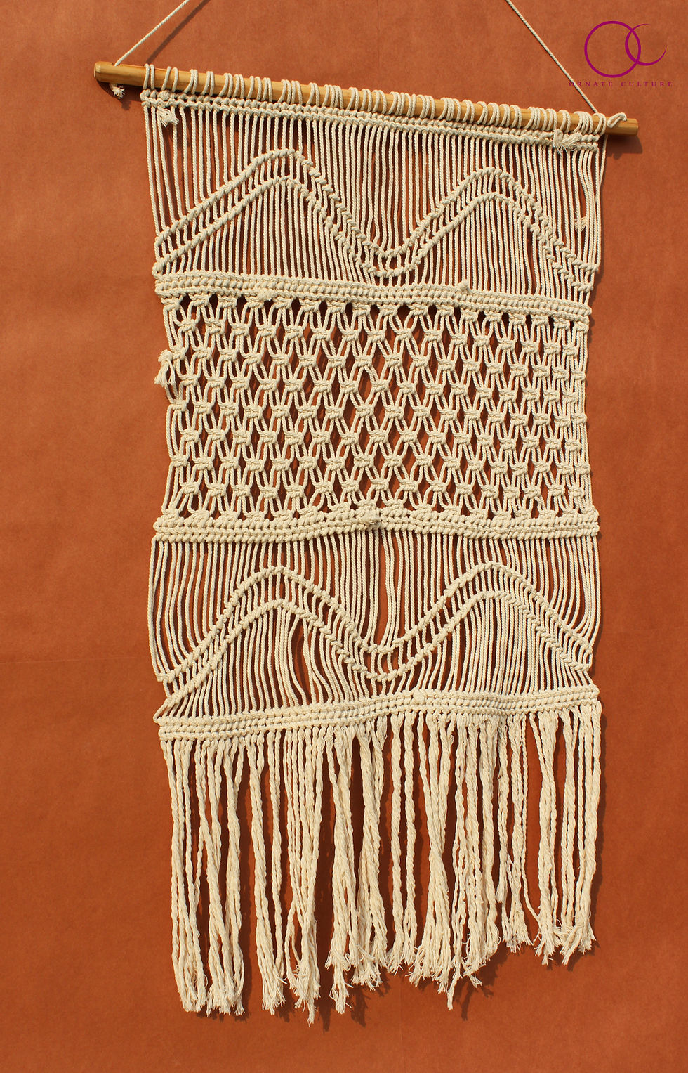 Thumbnail: Nira Wave Handmade Macrame Wall Hanging Side View