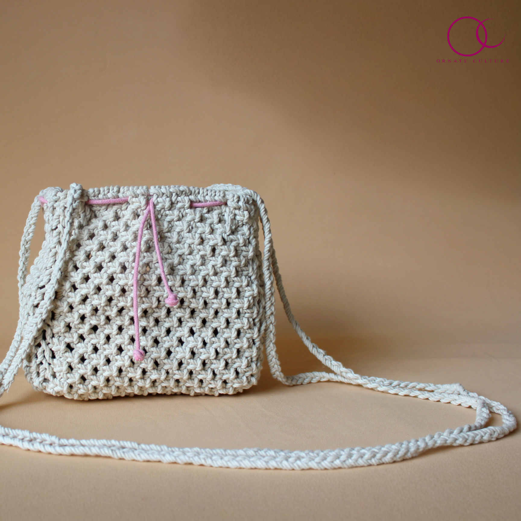 The Shape Shifter Handmade Macrame Sling Bag Front view