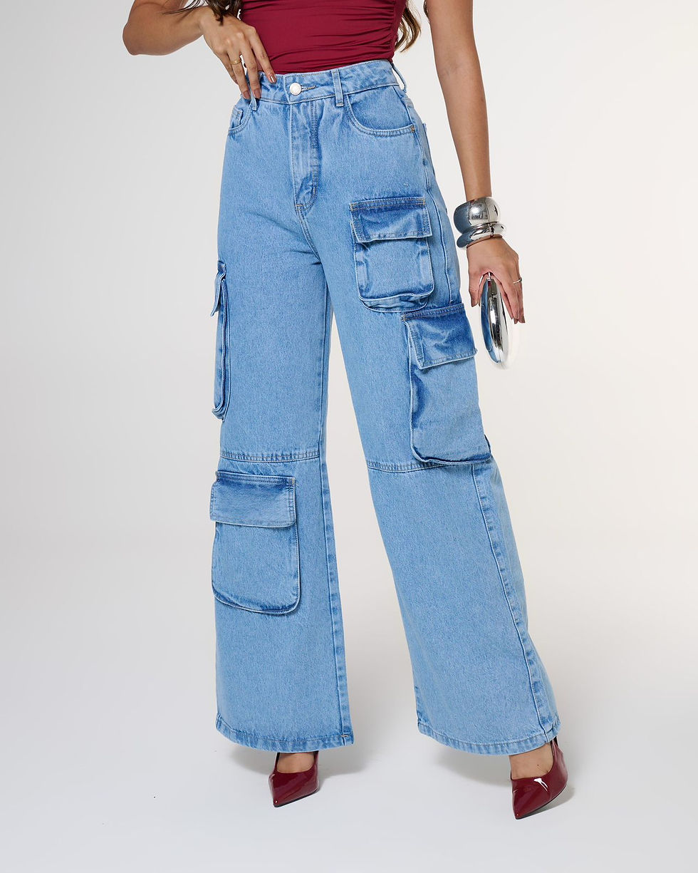 Miniatura: Calça Pantalona Cargo