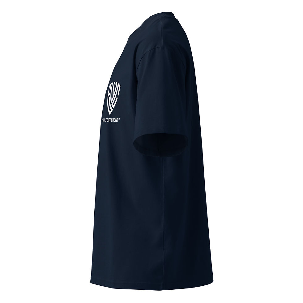 Thumbnail: EWC-"BUILT DIFFERENT" BLACK Unisex organic oversized high neck t-shirt