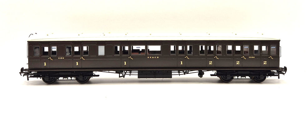 Thumbnail: Bachmann 39-614 60' Birdcage Composite Lavatory Coach in SE&CR Wellington Brown