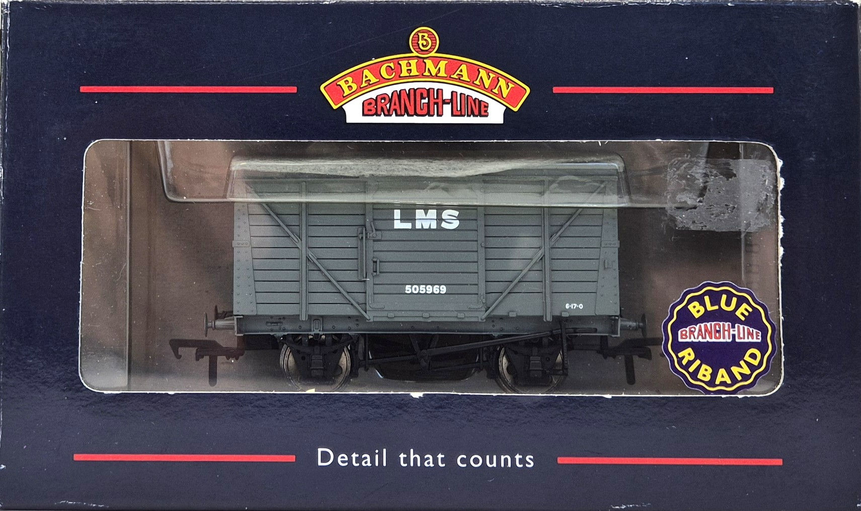 Bachmann 37-800 LMS 12 Ton Planked Vent Van 505969 In LMS Grey Livery