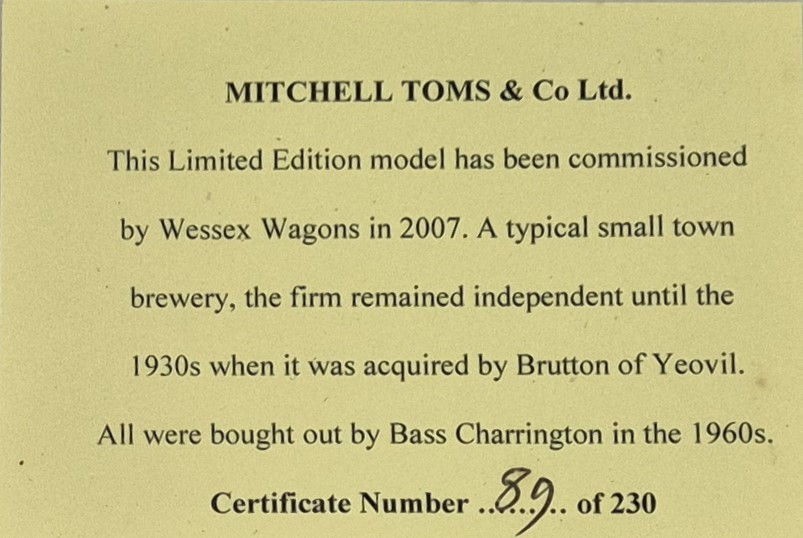 Thumbnail: Dapol Brewery Van No.3 in Mitchell Toms & Co Ltd Livery - Wessex Limited Edition