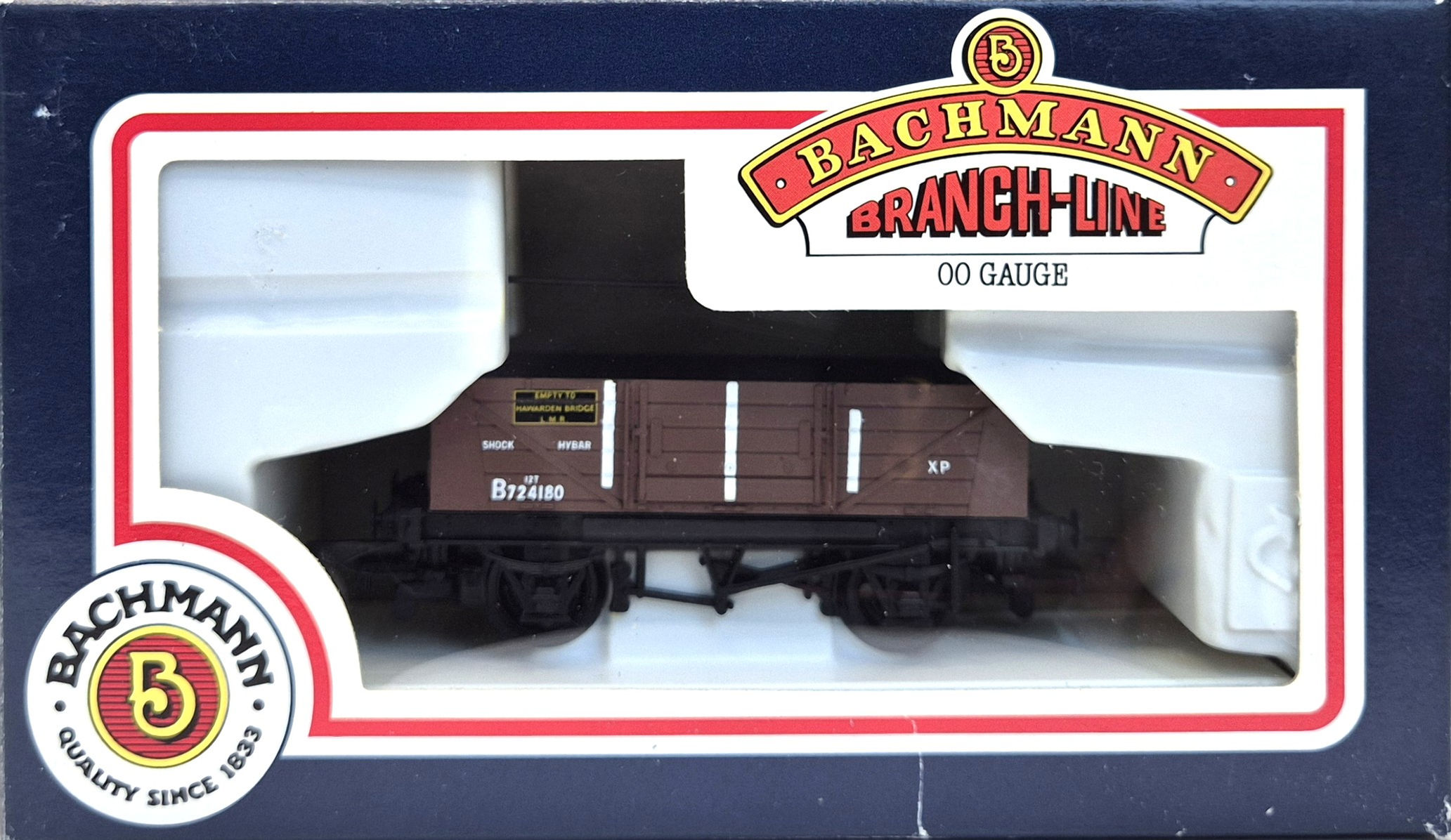 Bachmann 33-227 Open Shock Absorbing Wagon with Hybar B724180 in BR Brown Livery