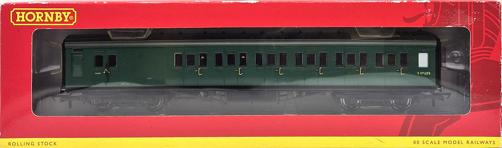 Hornby R4305E Maunsell Six Compartment Brake Coach S3736S in BR (S) Green Livery
