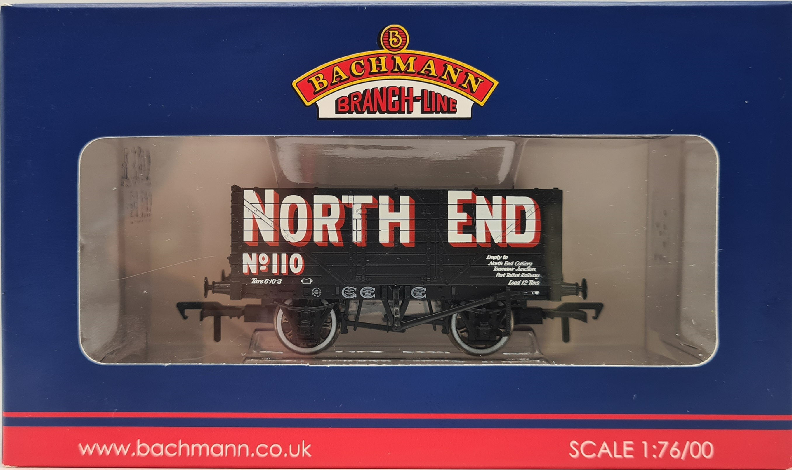 Bachmann 37-085A 7 Plank End Door Wagon No.110 in North End Black Livery
