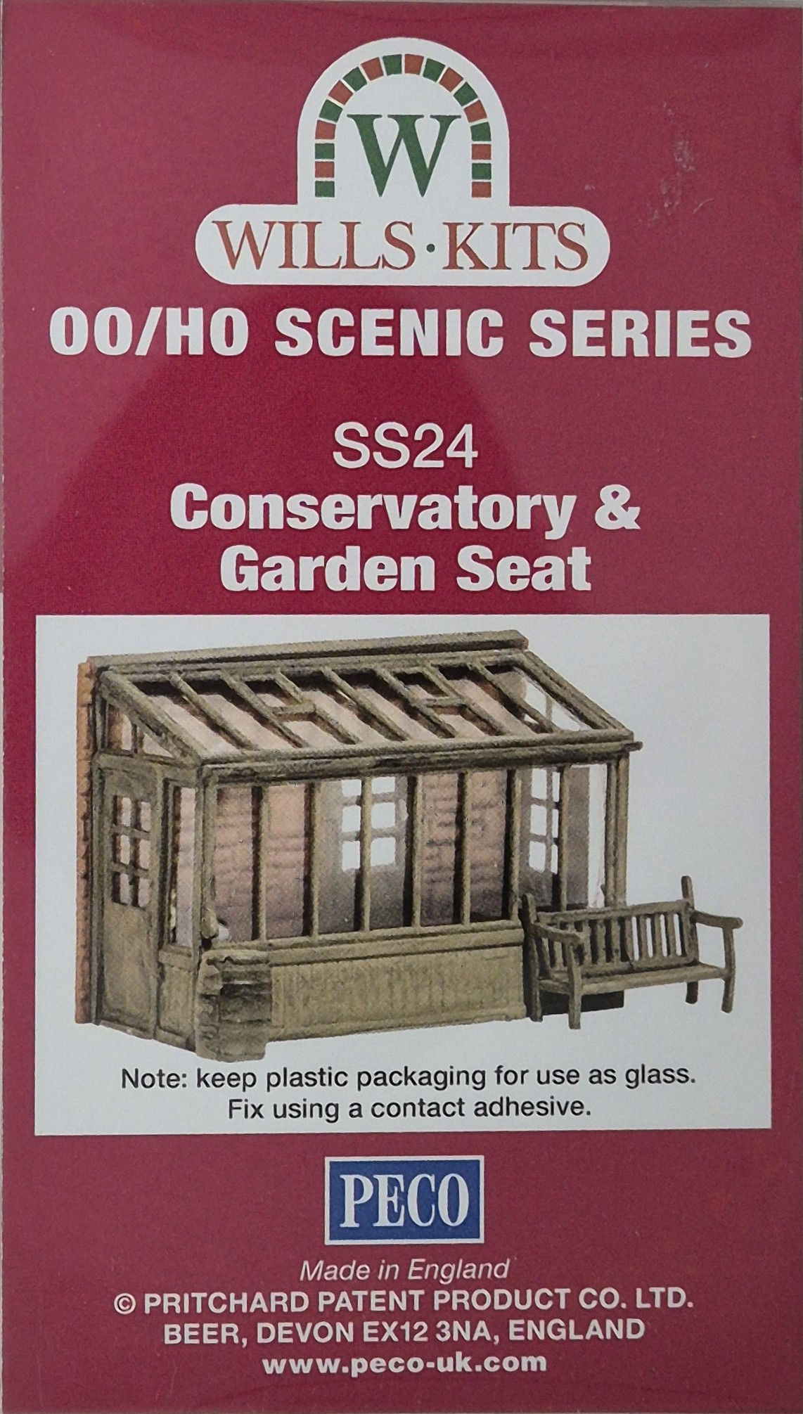 Wills Kits SS24 Conservatory & Garden Seat Scenic Series Pack - OO/HO Scale