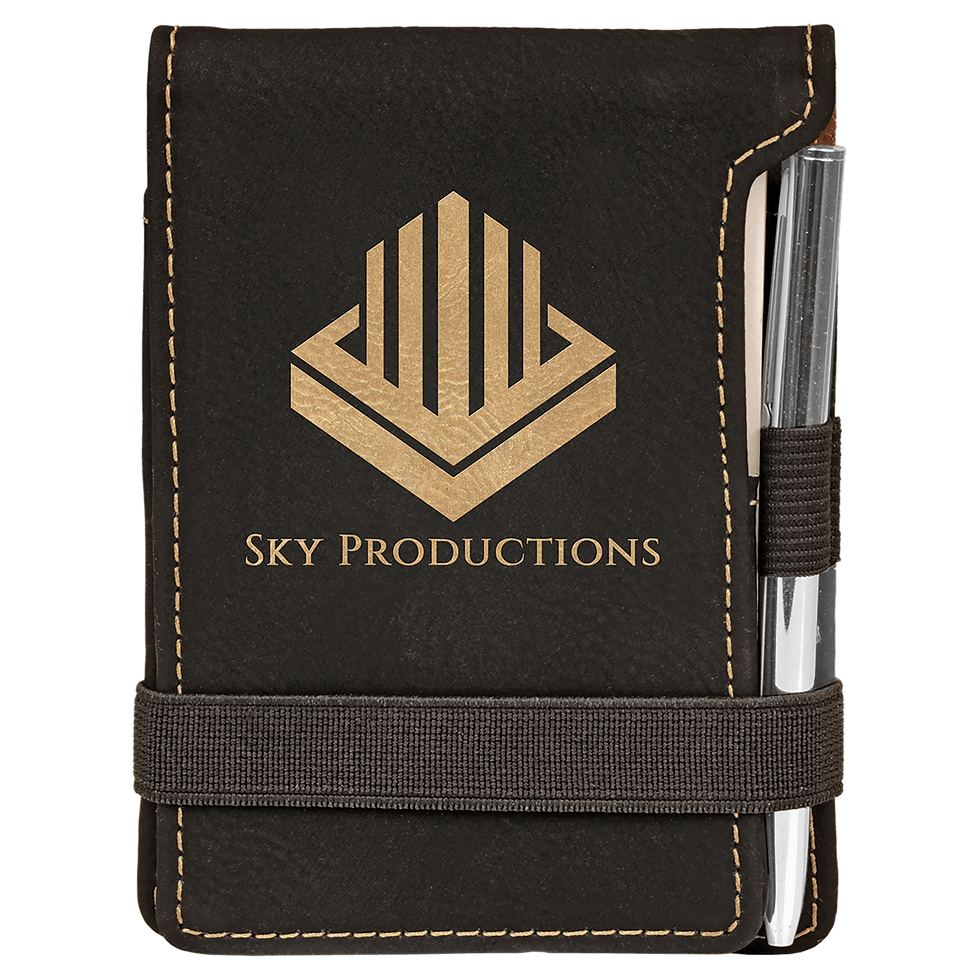 Thumbnail: 3 1/4" x 4 3/4" Laserable Leatherette Mini Notepad with Pen