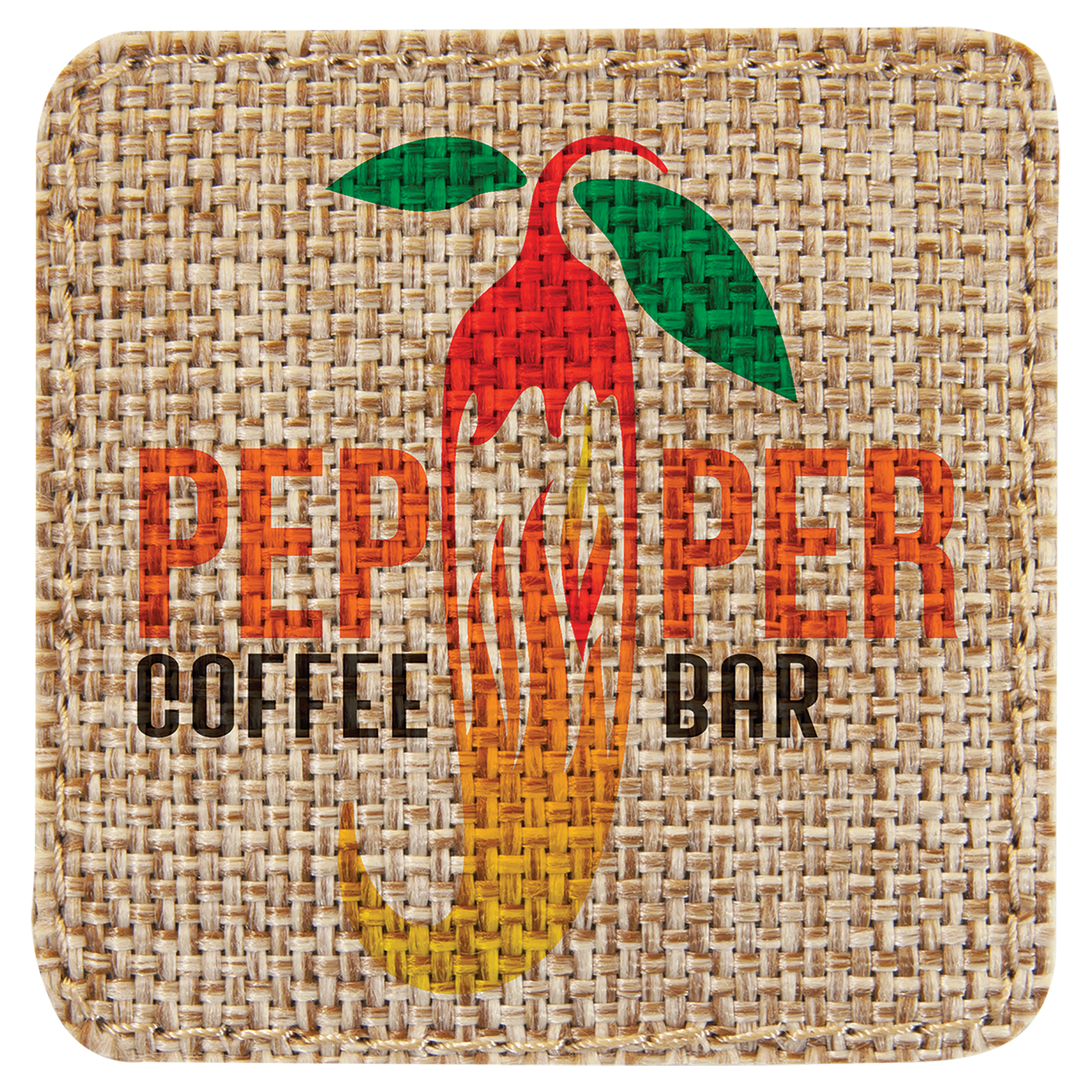 2 1/2" x 2 1/2" Burlap Square Sublimatable Patch with Adhesive
