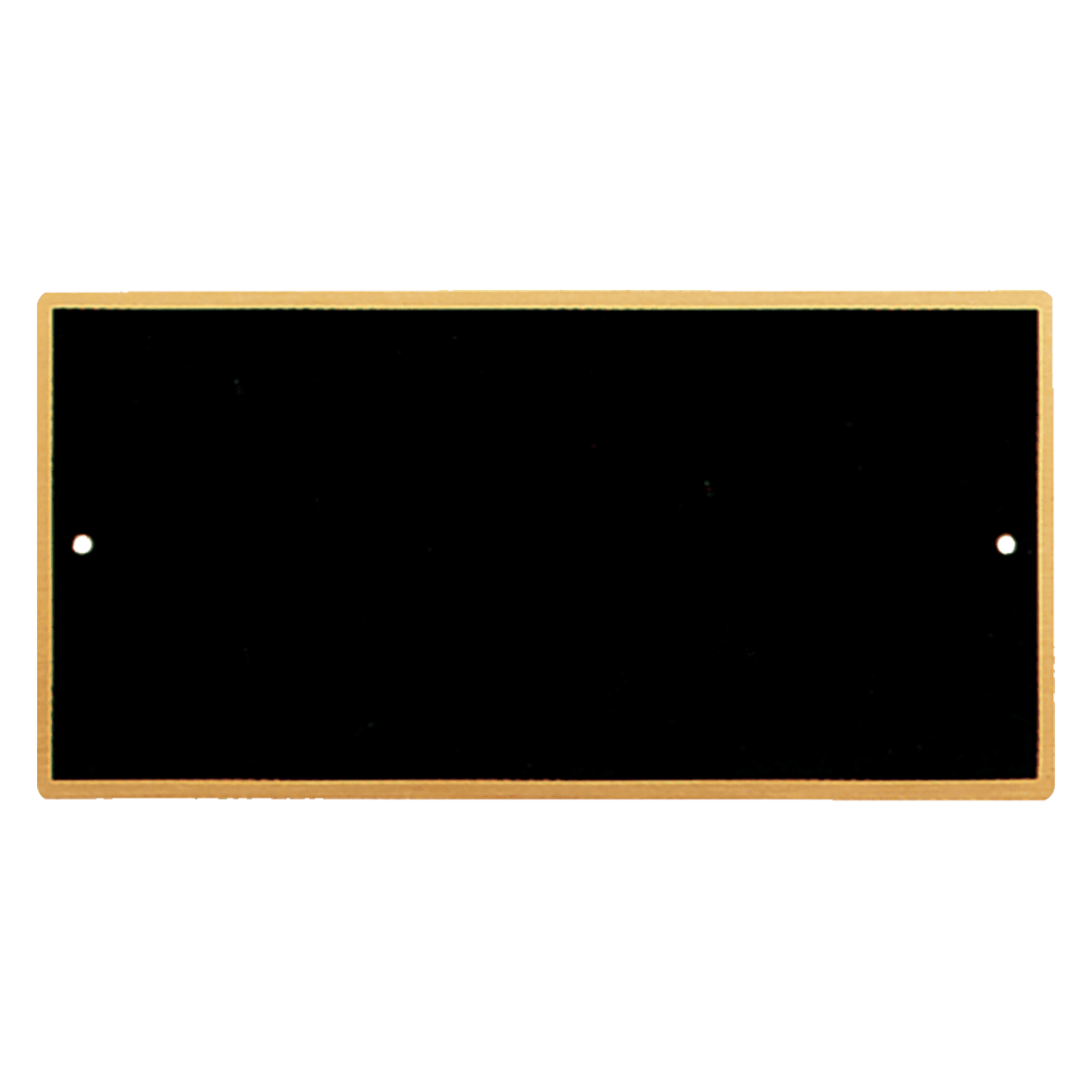 3 1/2" x 7" Black Laserable Brass Plate with Gold Border Rounded corners and Two