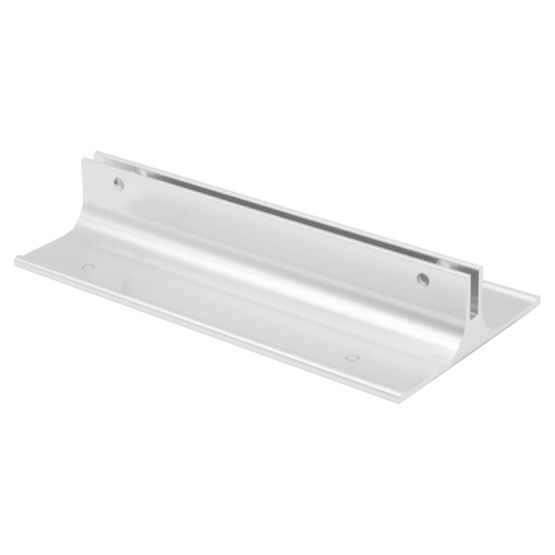 6", Polished Silver, Kota Pro Aluminum Corridor Bracket, Fits 1/8" Thick Plastic