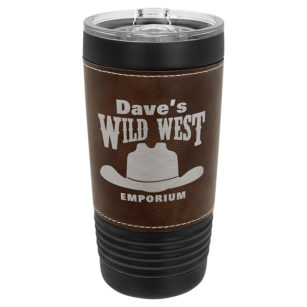 Thumbnail: Polar Camel 20 oz. Leatherette Tumbler with Slider Lid