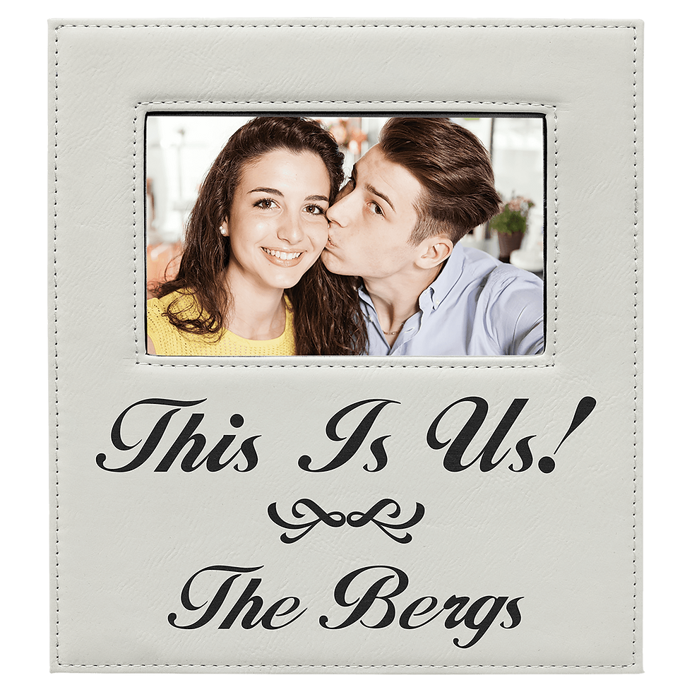 Thumbnail: 4" x 6" Leatherette Photo Frame with 4 1/4" x 7 7/8" Engraving Area
