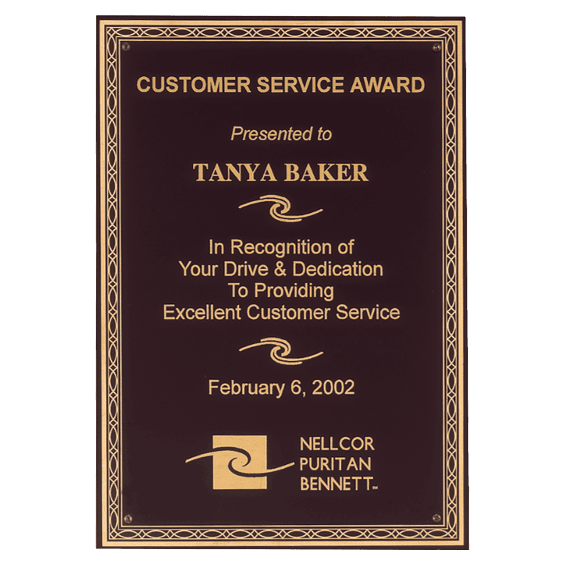 5 1/4" x 7 1/4" Laserable Black Brass Plate with Gold Braided Border Design