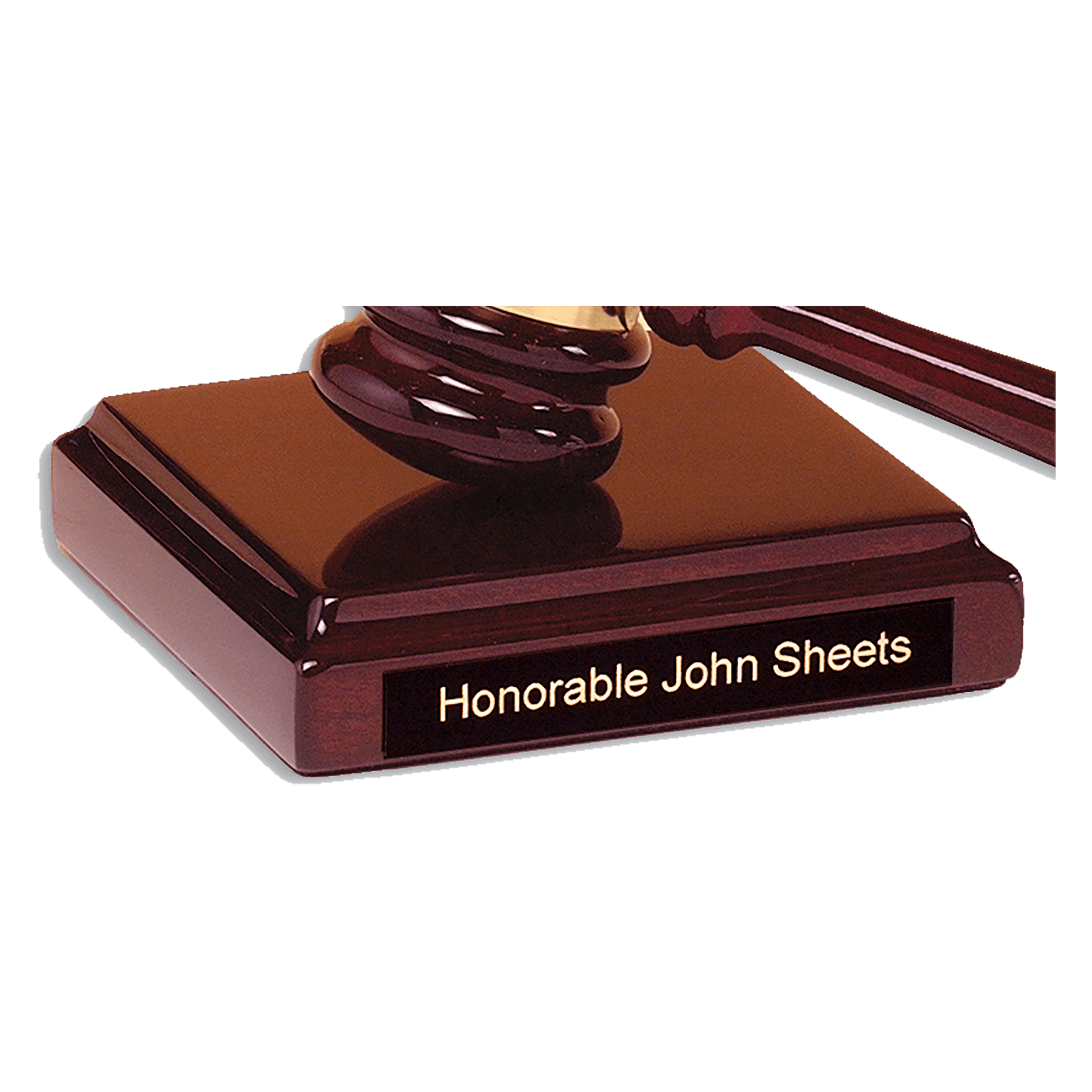 4 1/2" x 4 1/2" Rosewood Piano Finish Sounding Block with Black Plate for Person
