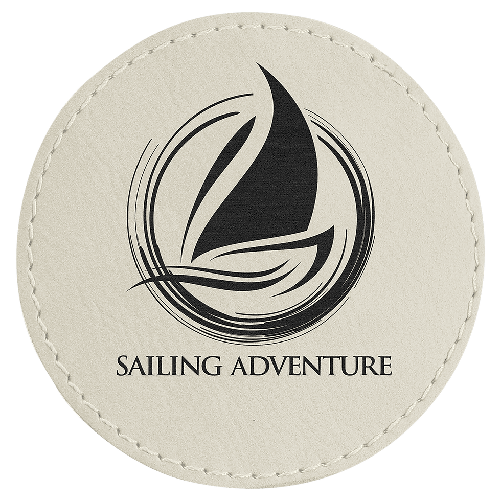 Thumbnail: 3" Round Laserable Leatherette Patch with Adhesive