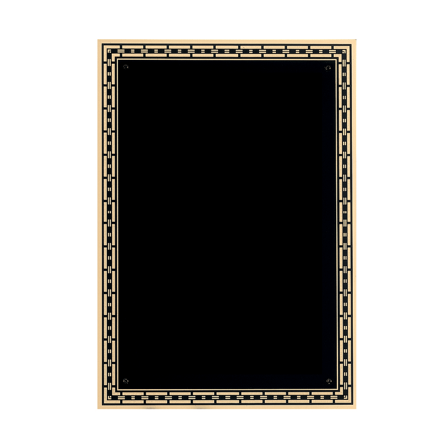 7" x 10" Black Brass Plated Steel Plate with Gold Link Design Florentine Border