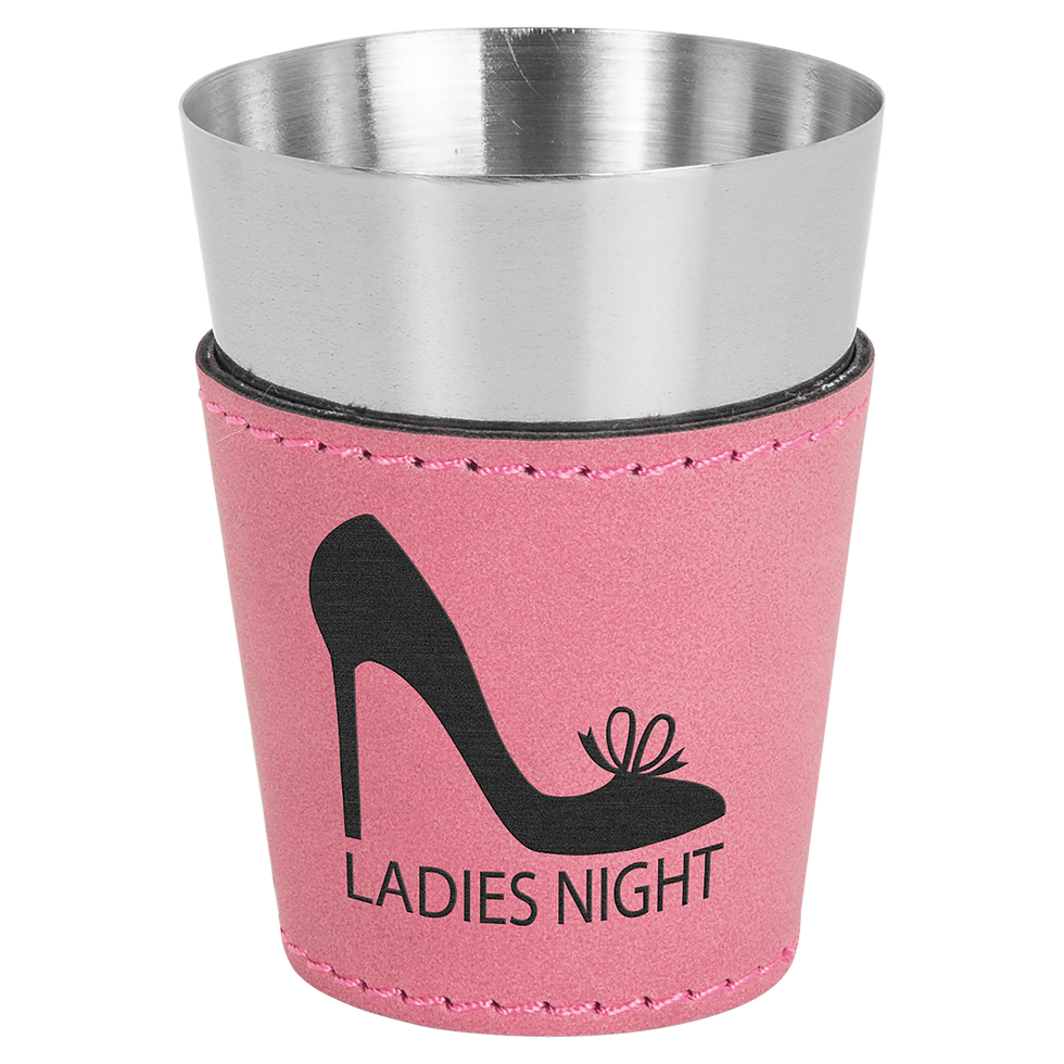 Thumbnail: 2 oz. Laserable Leatherette & Stainless Steel Shot Glass
