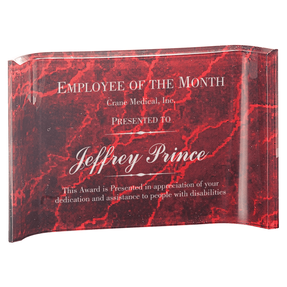 Thumbnail: 6" x 4" Marbleized Acrylic Crescent