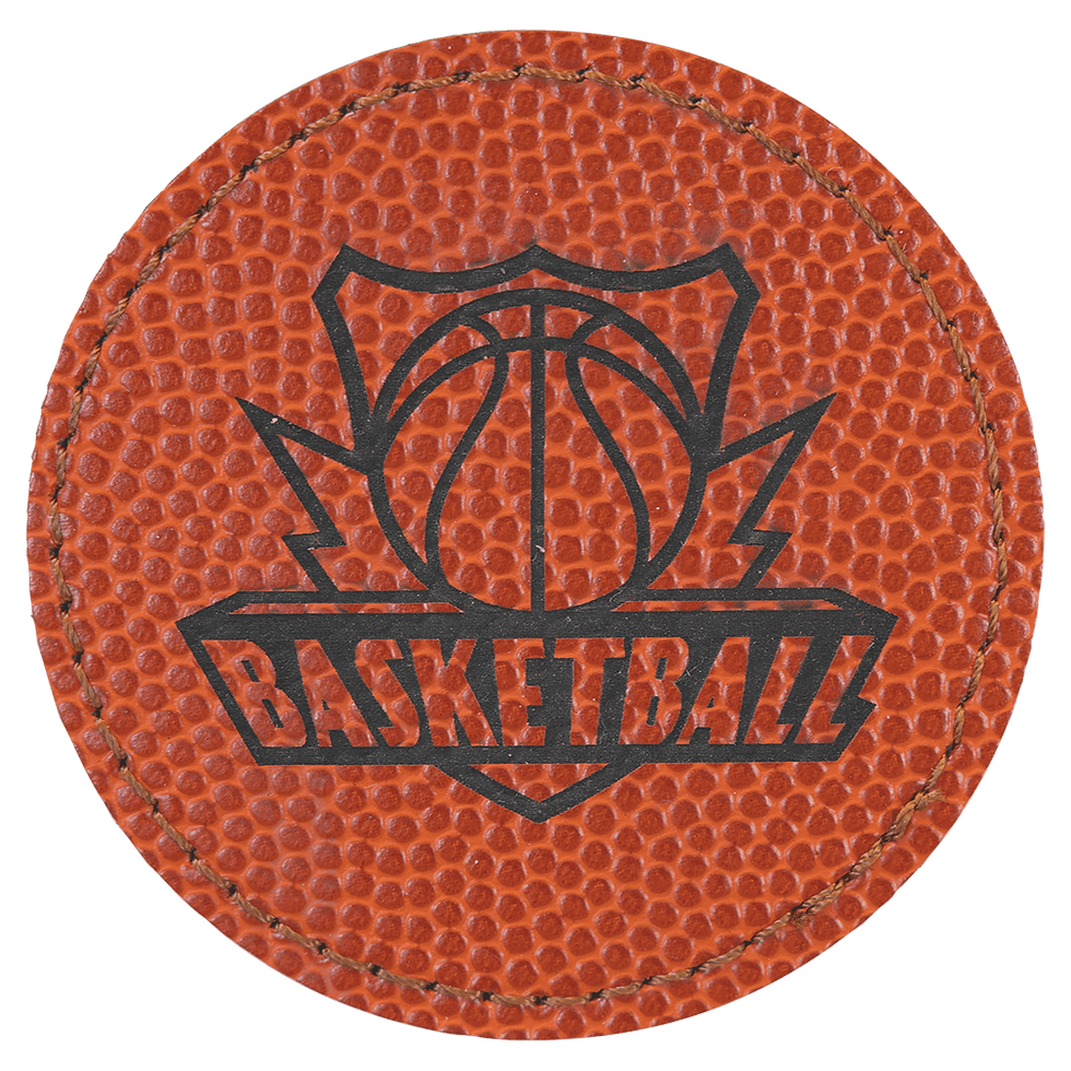 Thumbnail: 2 1/2" Round Laserable Leatherette Patch with Adhesive