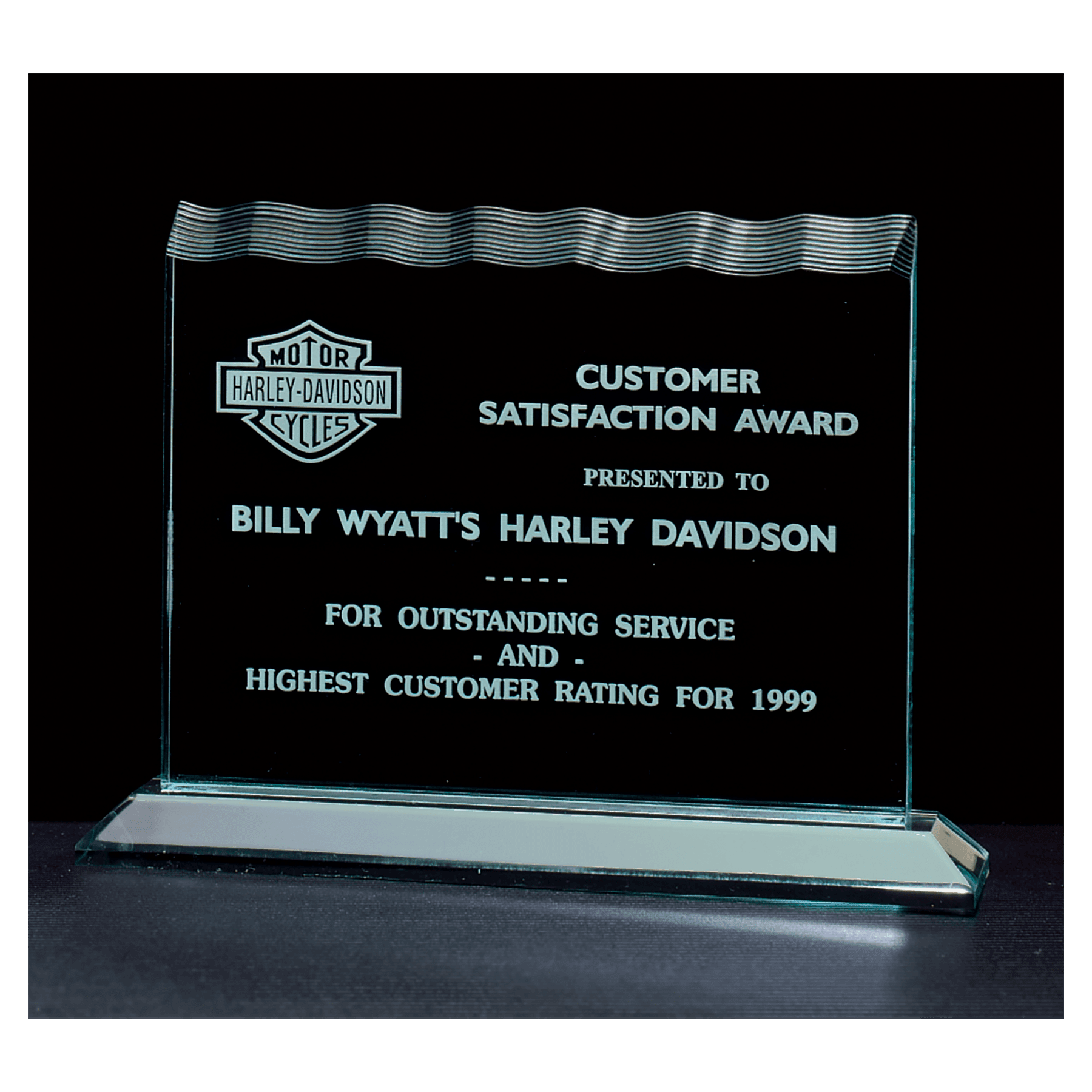 7 1/2" x 5 1/4" Tidal Series Jade Acrylic Award