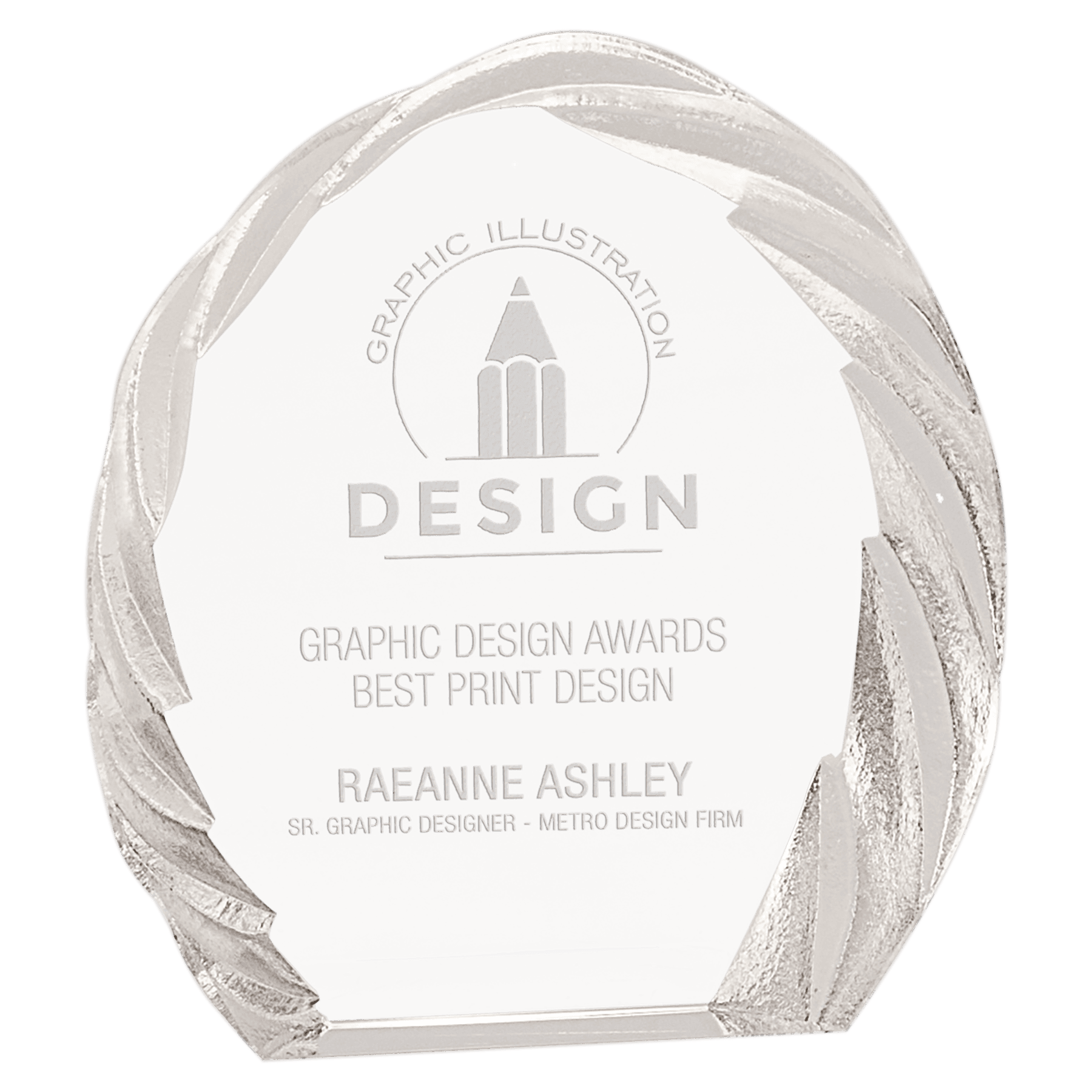 6" Oval Crystal with Decorative Edge