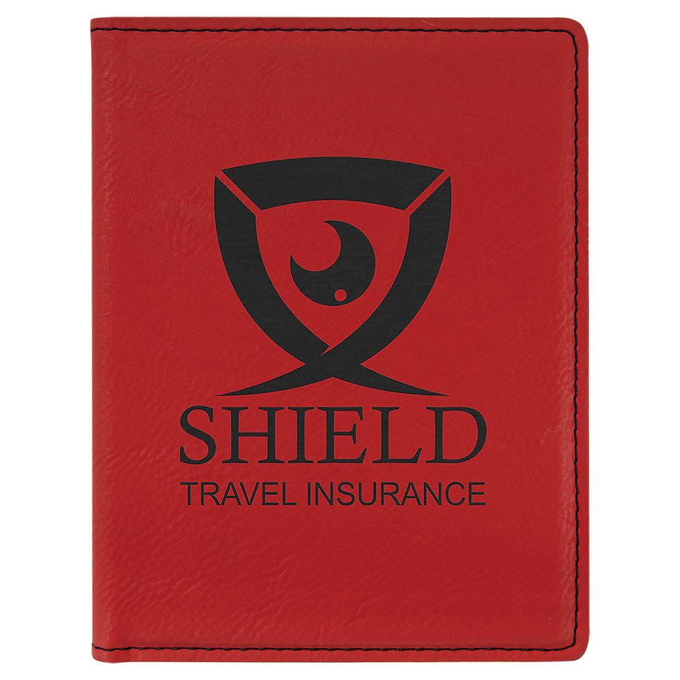 Thumbnail: 4 1/4" x 5 1/2" Laserable Leatherette Passport Holder