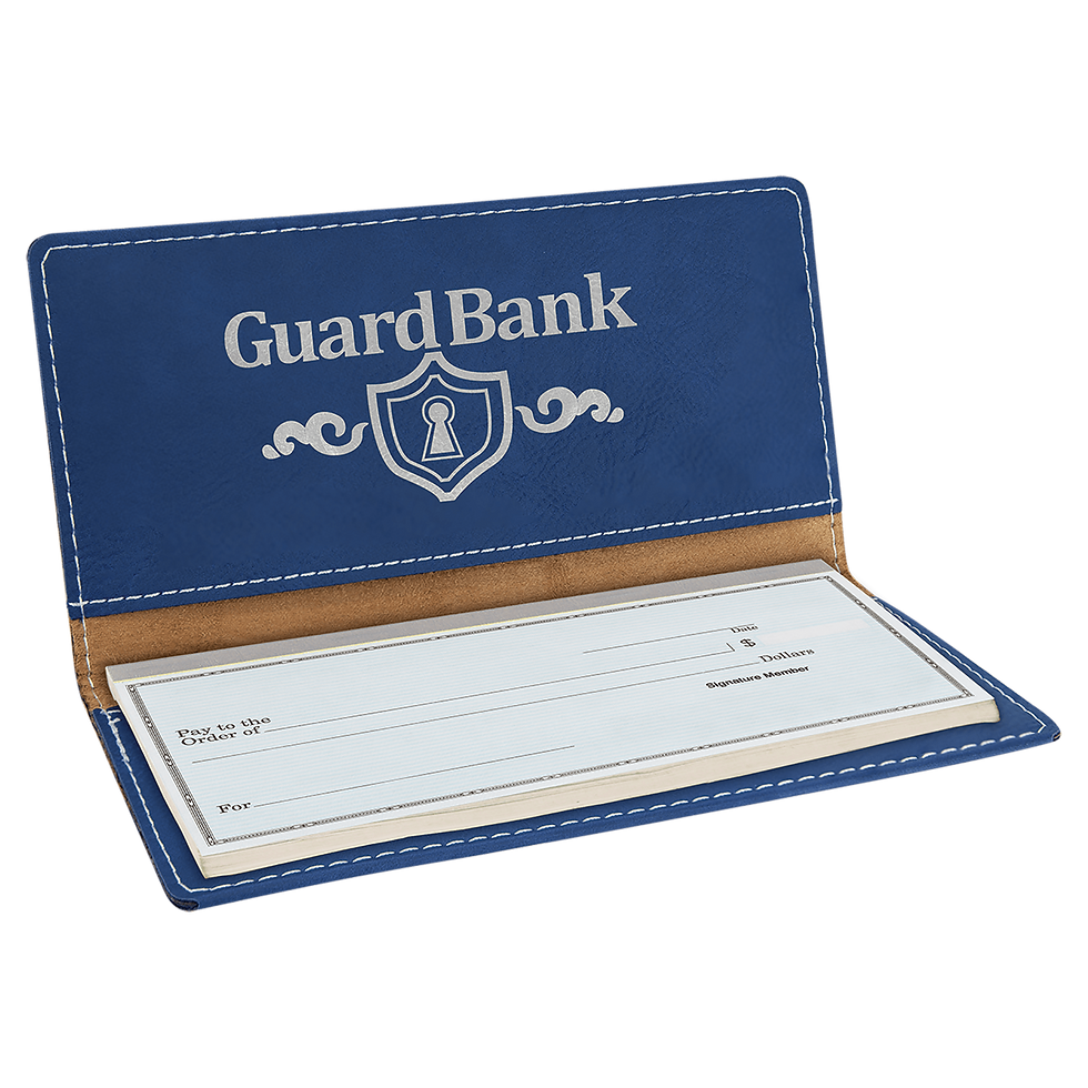 Thumbnail: 6 3/4" x 3 1/2" Laserable Leatherette Checkbook Cover