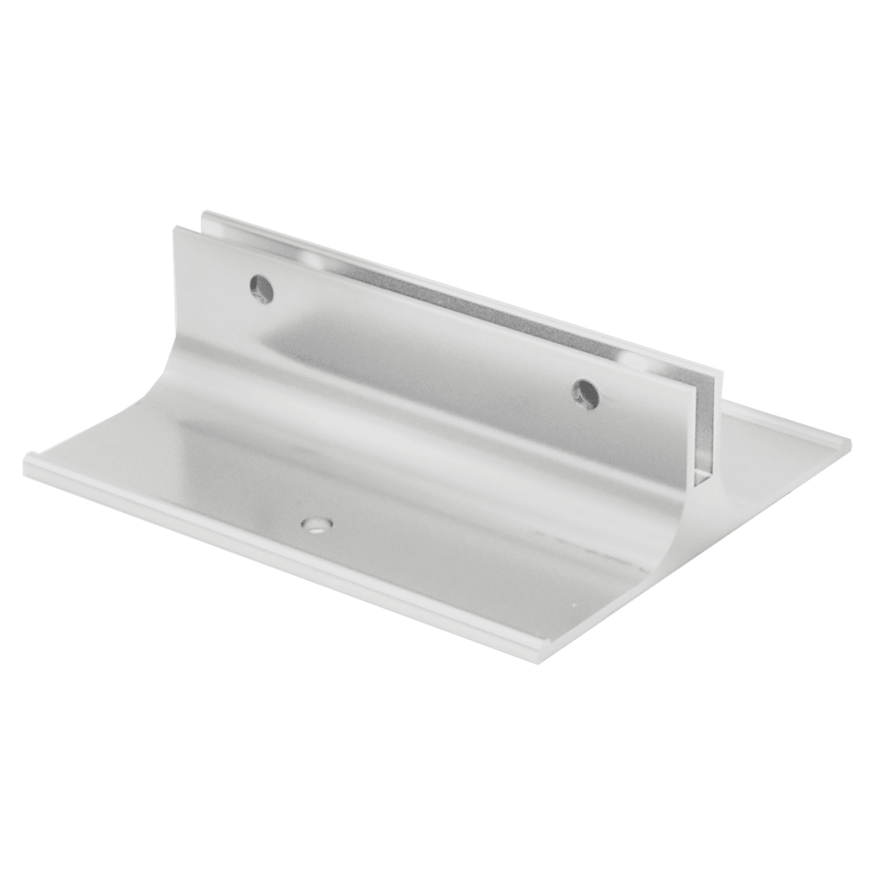 3", Satin Silver, Kota Pro Aluminum Corridor Bracket, Fits 1/8" Thick Plastic In