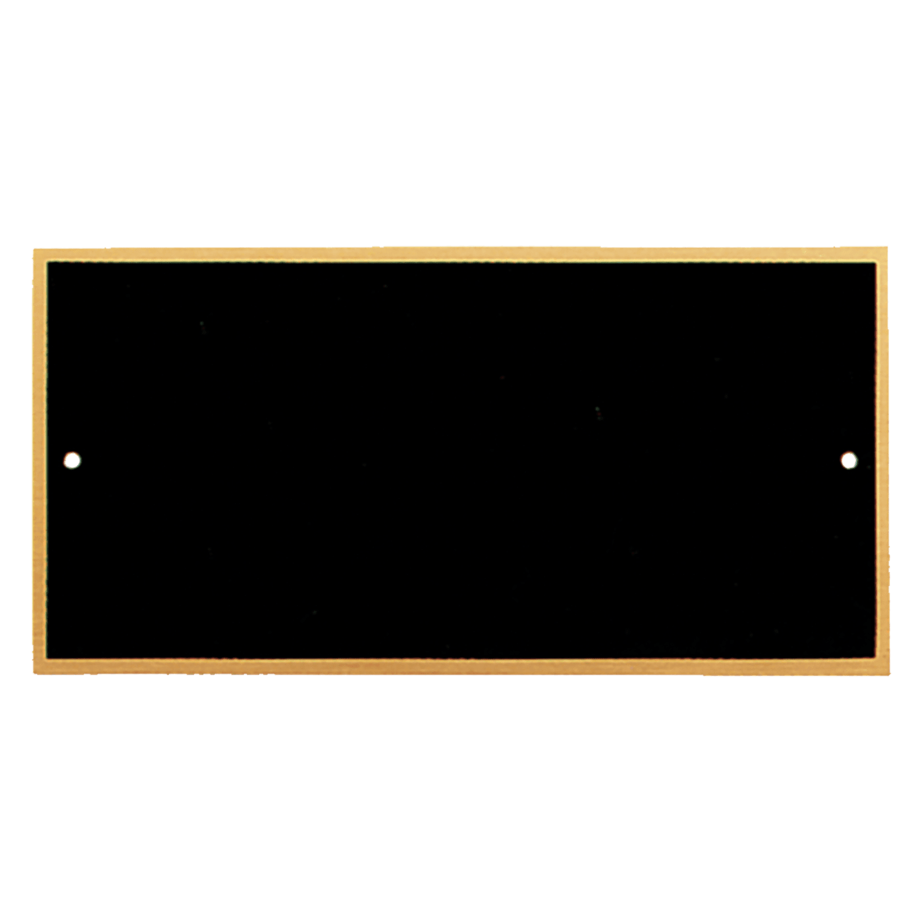 2 1/2" x 4 1/2" Black Laserable Brass Plate with Gold Border and 2 Holes