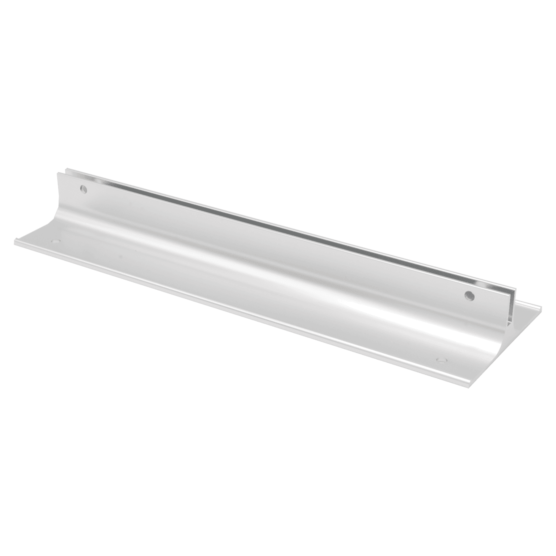8", Polished Silver, Kota Pro Aluminum Corridor Bracket, Fits 1/8" Thick Plastic