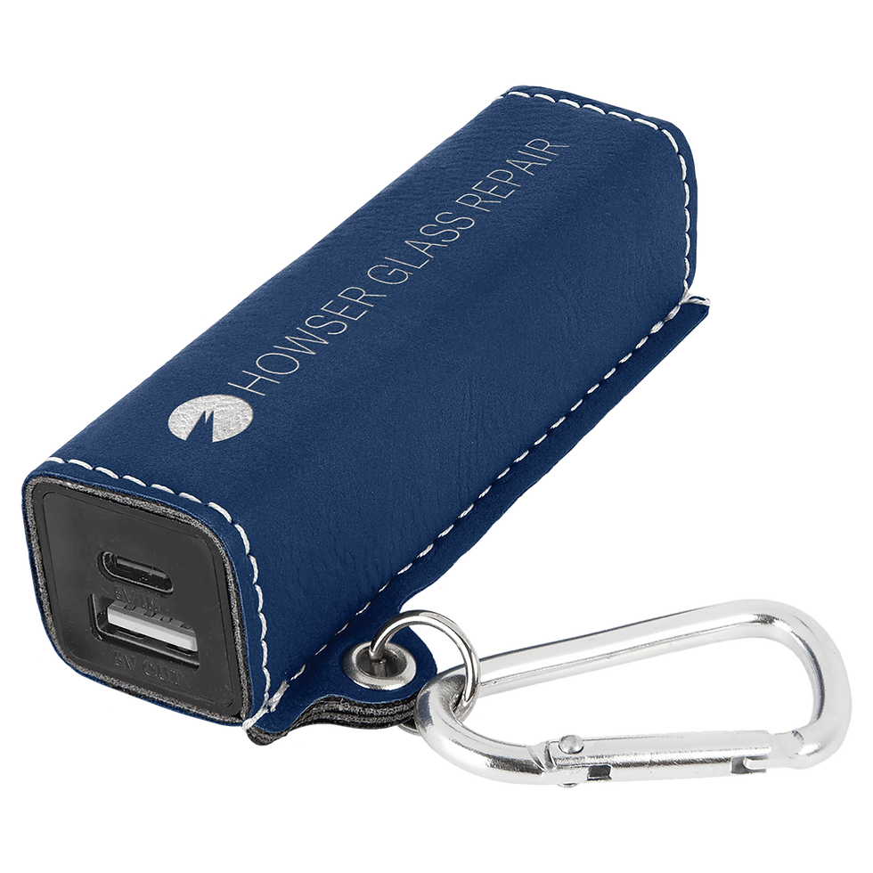 Thumbnail: Laserable Leatherette 2200 mAh Power Bank with USB-C Cord