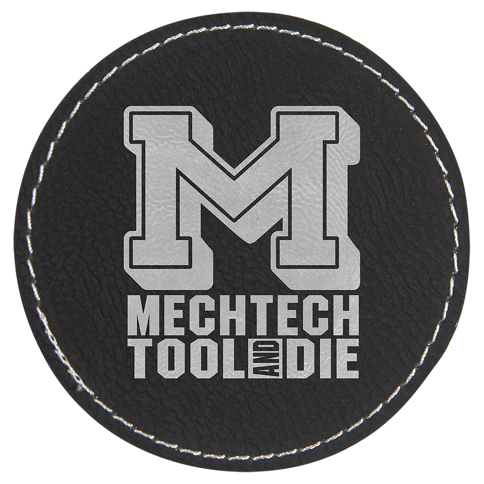 Thumbnail: 3" Round Laserable Leatherette Patch with Adhesive